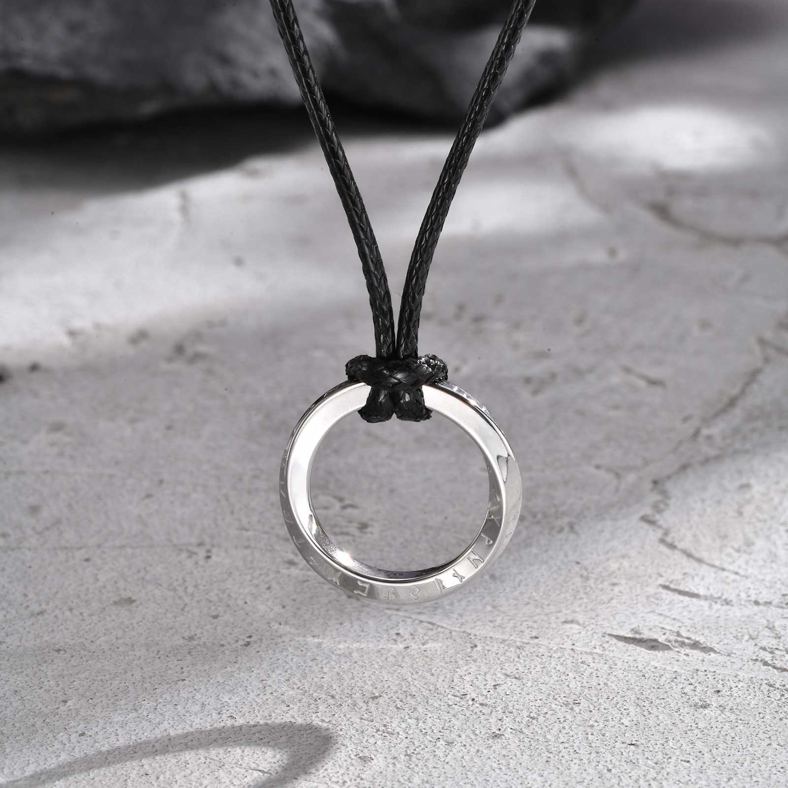 Viking Rune Mobius Pendant Necklace for Men Women, Stainless Steel Infinity Statement Charm, Norse Mythology Jewelry Gift