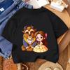 Street Style Boys Girls Tee Beauty And The Beast Trendy Fashion Cartoon Design Summer Kids Casual Outfit