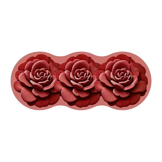 Bedside Floral Rug Absorbent Floor Mat Side Table Rug with Non-slip Backing Decorative Flower Carpet for Living Room Bathroom Kitchen