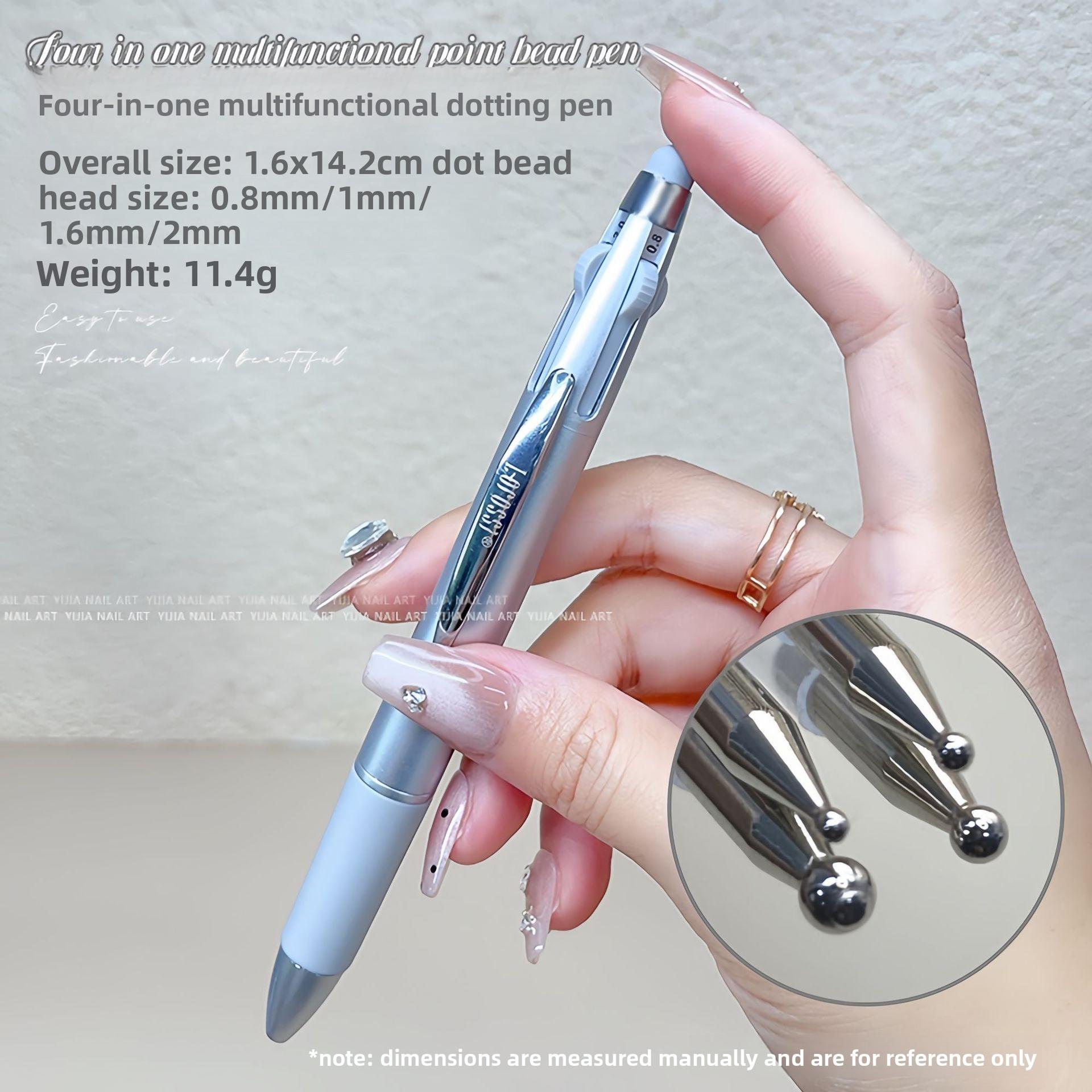 Nail art point pen 4-in-1 Multifunctional point pen point flower hook edge Multi-head point drill pen tool