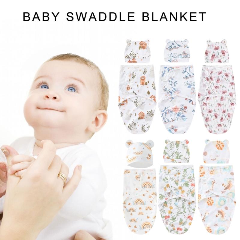 Baby Sleeping Bags Bags with Hat Boy Girl Breathable Sleep Bag Wearable Cotton Wrap Blanket Baby Essential