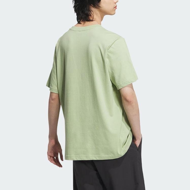 Adidas Sports Casual Solid Color Logo Round Neck Short Sleeve Drop Shoulder T-Shirt Unisex T-Shirt Magic-Yellow-Green JI9066