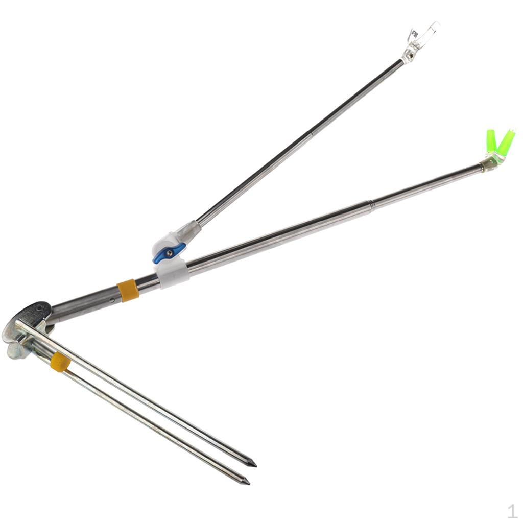 

Telescopic Rod Fishing Stand Bracket Ground Holder Pins Can with a 2.4m