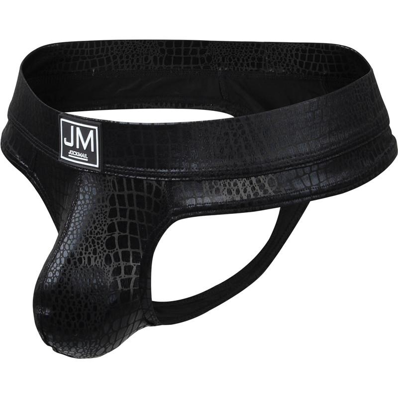 Tanga JOCKMAIL Mote Slangemønster Imitert Skinnmateriale, Lav Midje Sexy Herre Tanga Undertøy Klubb Party Daglig Casual Herre T-bakc Underbukser