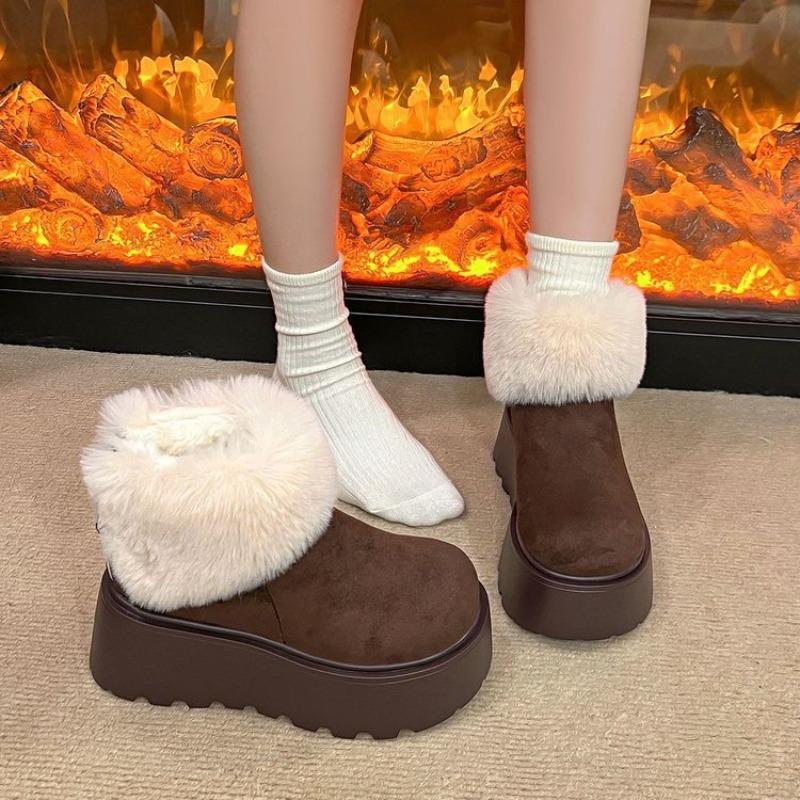 Новые универсальные короткие ботинки с дополнительным утеплением шерстяная обувь снегоступы женская обувь 40 кофейный 2290₽