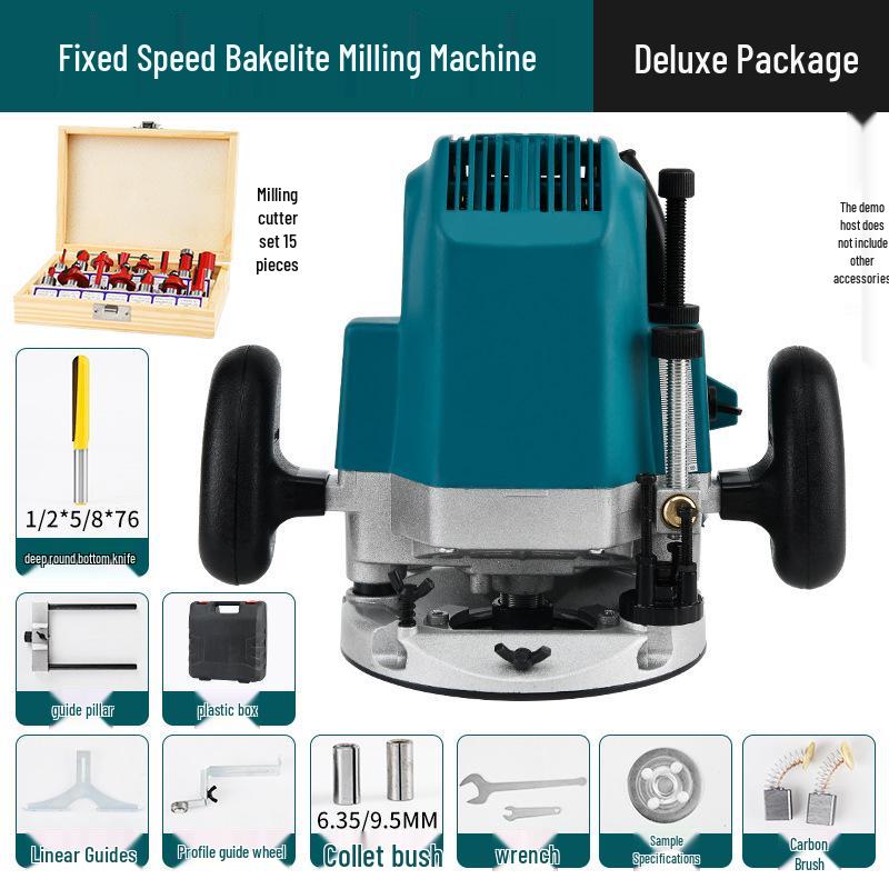 High-Power Multi-Functional Router: Industrial-Grade Bakelite Milling, Woodworking Engraving, Trimming, and Grooving Machine. Electric Tools.