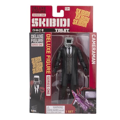 Skibidi Toilet Deluxe Figur, Fotograf, Sammlerfigur, Offiziell lizenziertes Toiletten-Merchandise, Schwarz