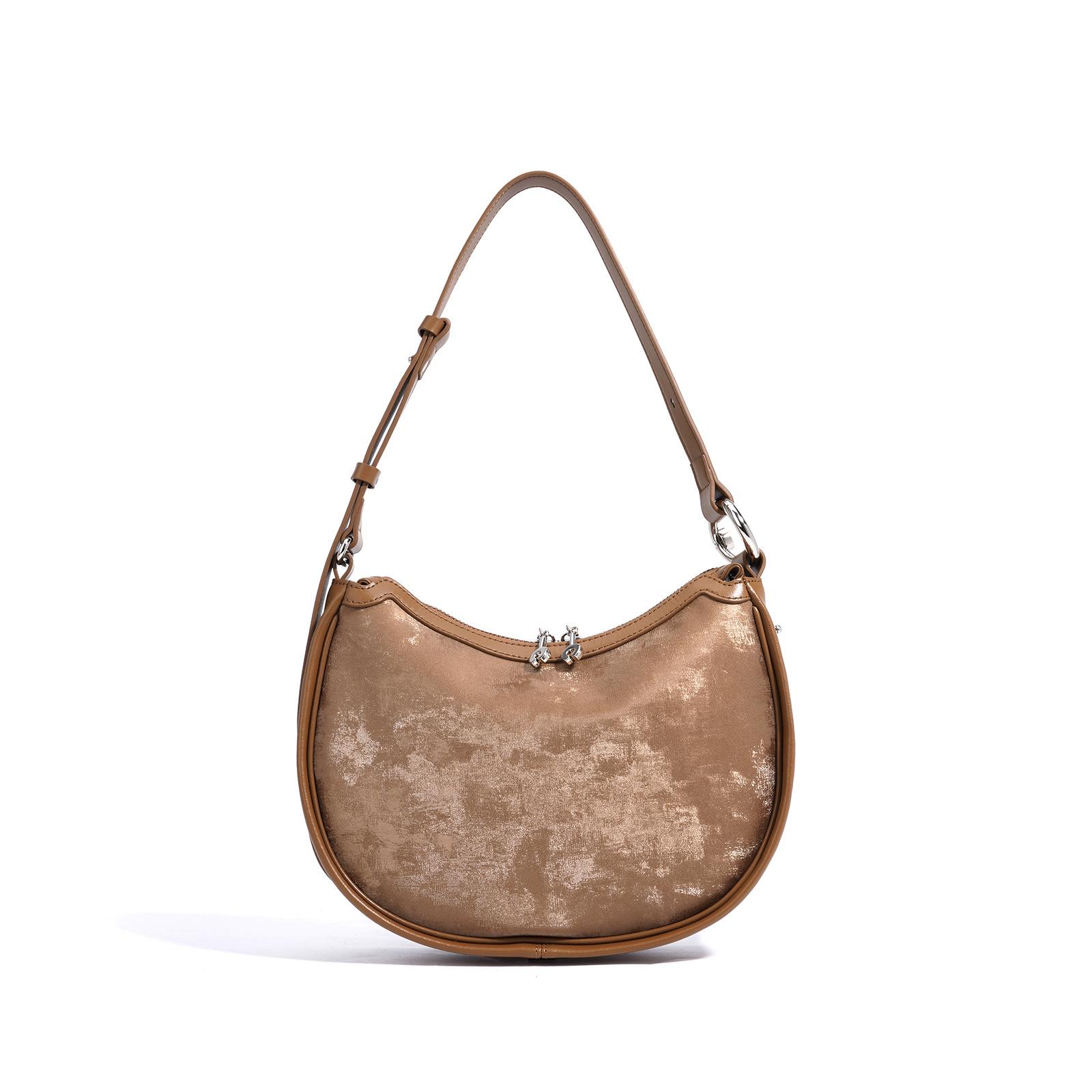 

Сумка через плечо в форме полумесяца, женская сумка, универсальная, высокого класса, нишевый дизайн, сумка подмышкой, атласная модная сумка высокого класса