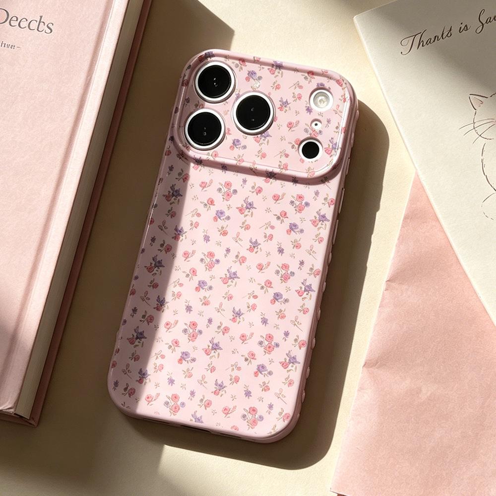 Floral Leaves Anti-Drop Protective Case for iPhone 15/16/17 Pro - New Model for Women