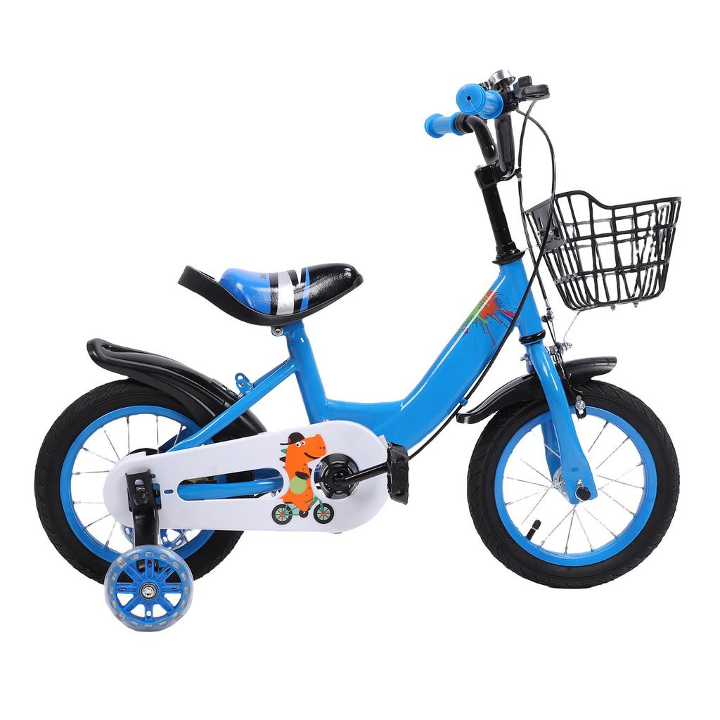 Kids Bike for Boys Girls Ages 3 10 Years Old Iron with Training Wheels Basket Adjustable Seat for Outdoor Riding Cycling