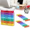 Layered Portable Medicine Box with 28 Compartments for 7 Days, Regular Reminders, and A Storage Box for Elderly Travel Pills