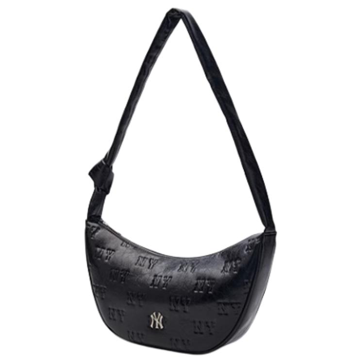 MLB Fashionable Versatile Portable PU Underarm Bag Shoulder Bag Medium Size Unisex Bags White Black 3ACRMV15N