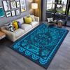 Day of the Dead Blue Carpet suitable as a non-slip mat for the living room or bedroom sofa