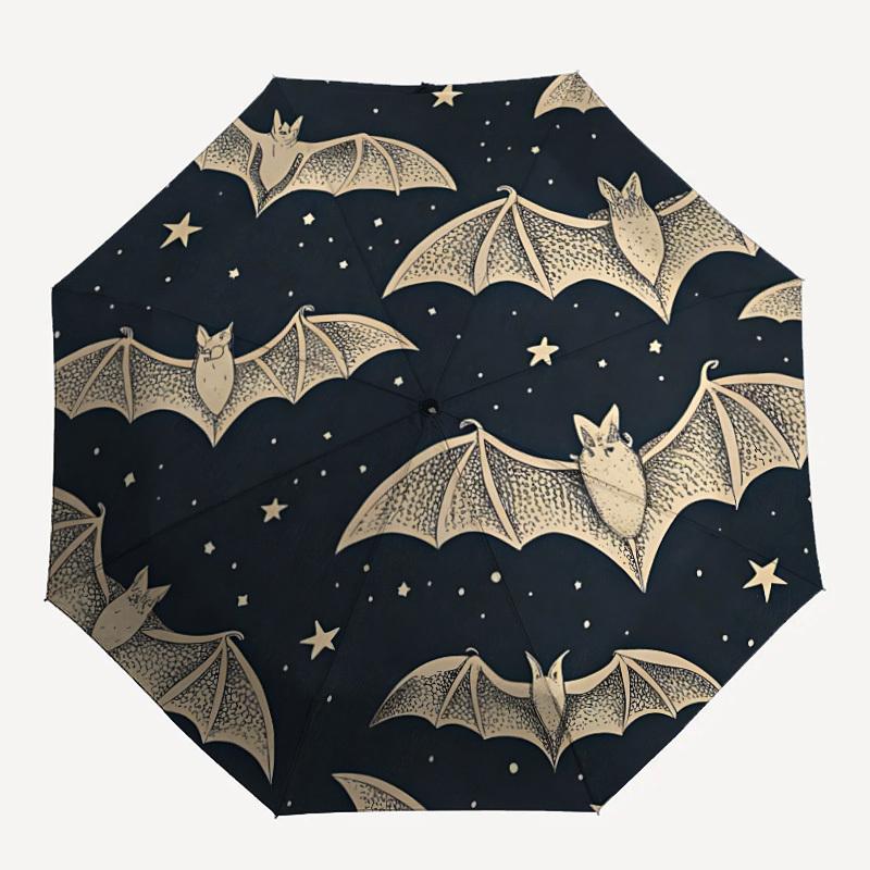 

1pc Bat Night Sky Automatic Opening/closing Umbrella with Auto Open/Close, Windproof, Foldable Sunshade yy250811205