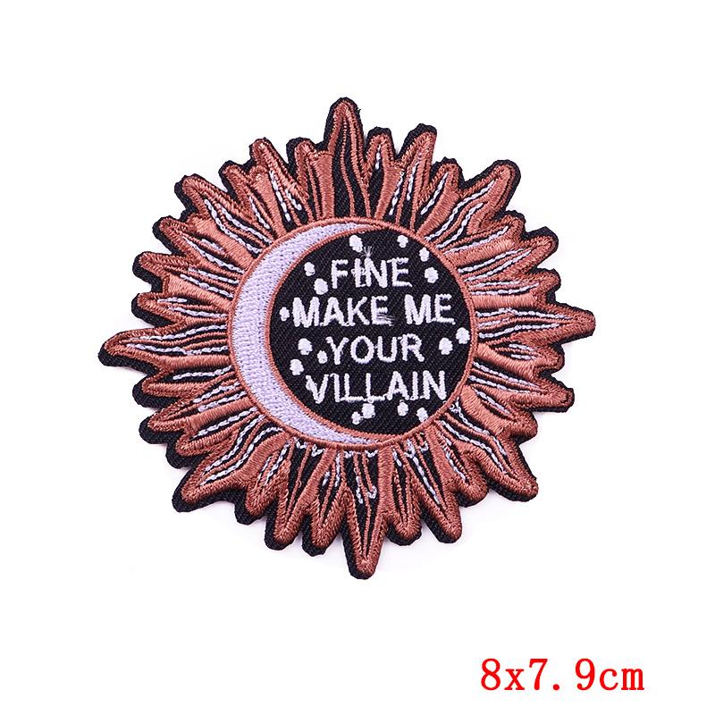 Cartoon Letters Applique Iron On Patches On Clothes Phrase/Text Embroidered Patches For Clothing Stickers Sewing Fusible Badges