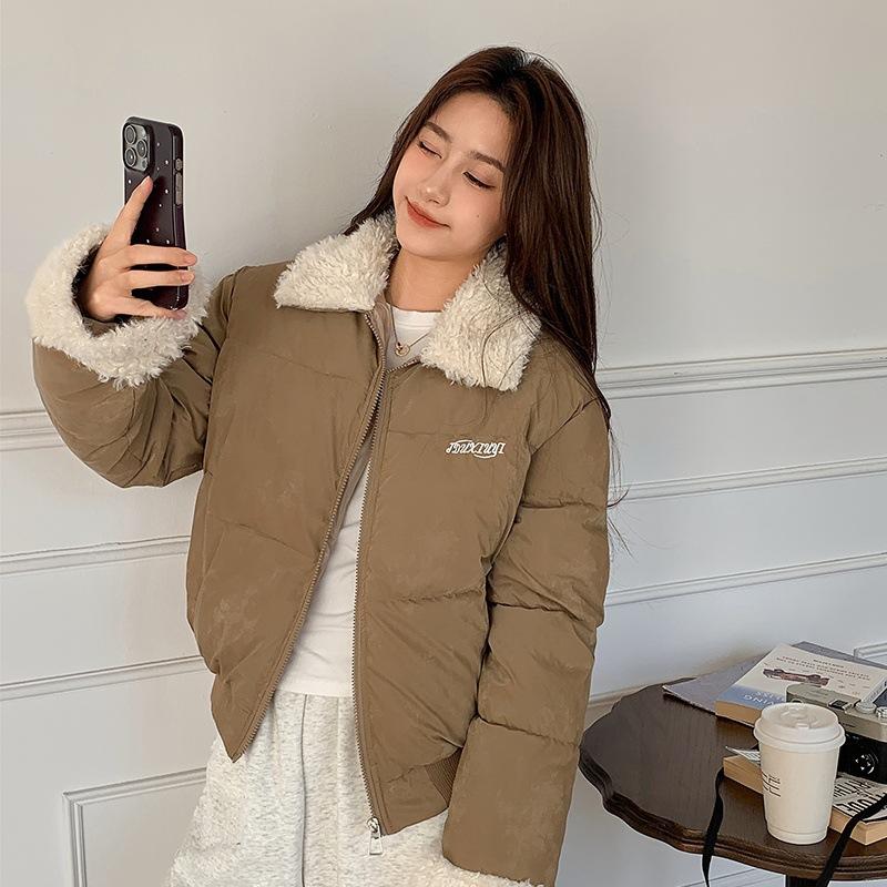 

Cotton-padded clothes women s new winter thickened student small bread clothes retro short cotton M хаки