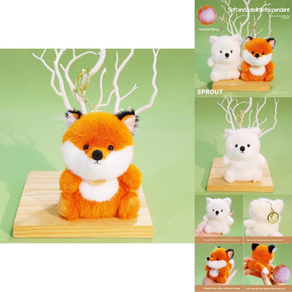 Cute Animal Fox Doll With Polyester Filling For Kids Backpack Accessory