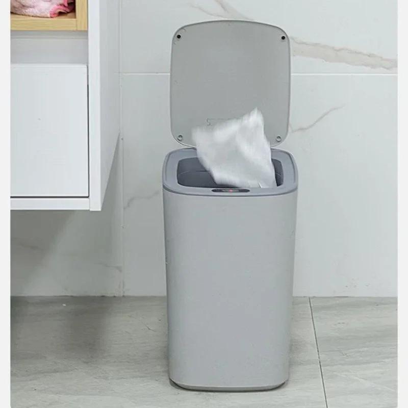 20L Large Intelligent Sensor Garbage Can Home Living Room Automatic Flip Lid Garbage Classification Kitchen Bathroom Storage Bin