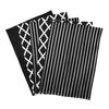 Torchon - Penguin Home - Set de 5 - 100% Coton - Doux - Durable - Design Noir Stylé