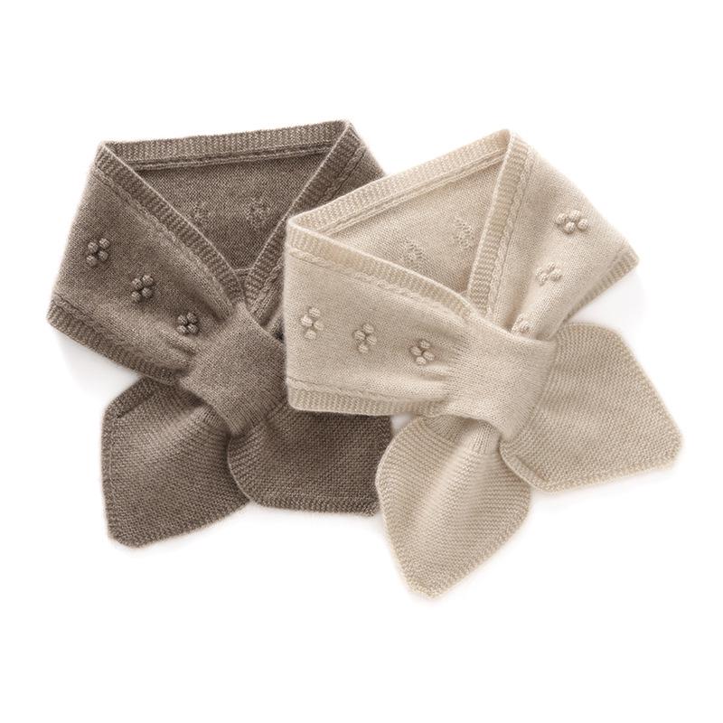 Women's 100% Cashmere Crochet Knit Scarf - New Fashion Solid Color Warm Neck Wrap