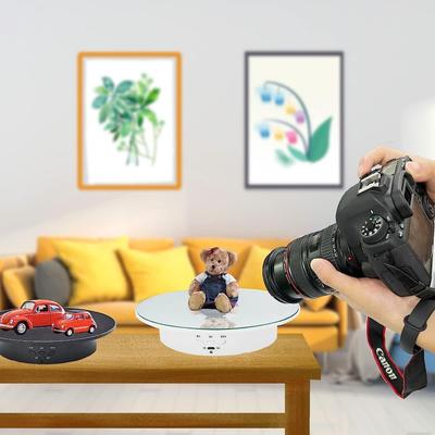 "Dual-Powered 360° Rotating Display Stand, High-Capacity 22lbs, 7.9"" Mirror, Perfect for Versatile Use (Cakes/Jewelry/Photos)