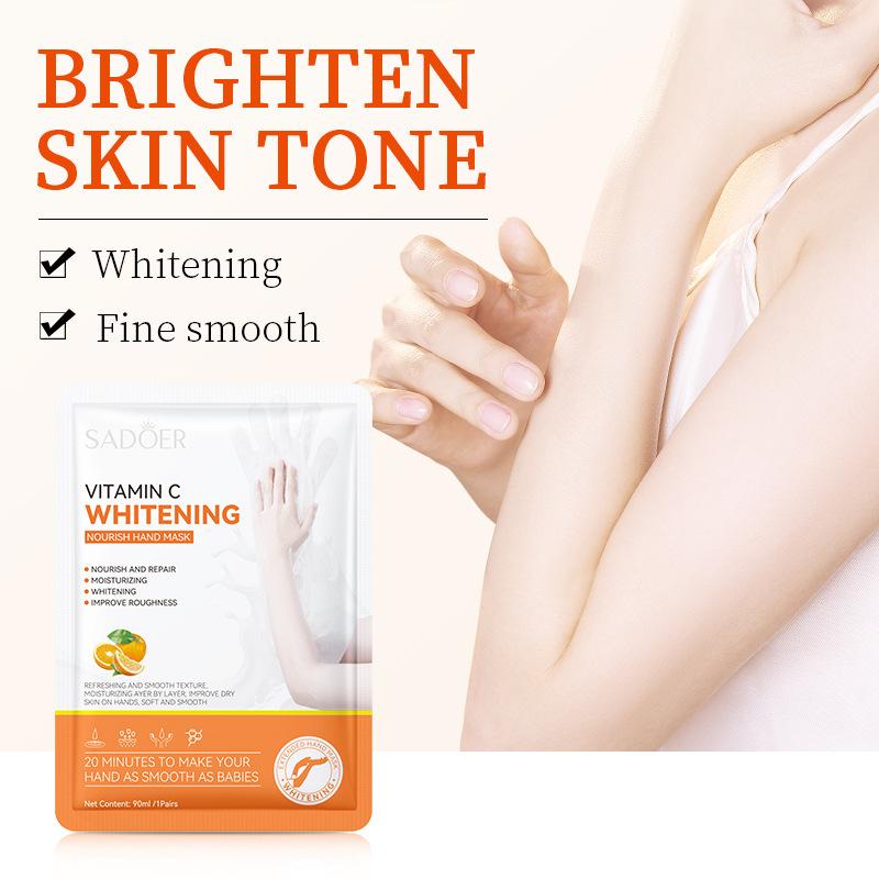 Vitamin C Long Hand Mask SADOER Whitening Moisturizing Soft Long Gloves Care