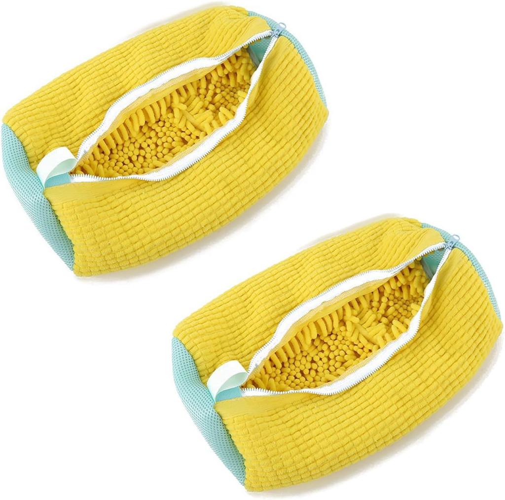 1/2 STK Schuhwaschbeutel aus Baumwolle, flauschige Fasern, entfernen leicht Schmutz, Waschbeutel, verformungssicher, für Schuhe und Kleidung