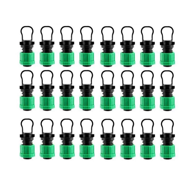 

AEE2-24Pcs Drip Irrigation Tubing End Cap Plug For With 16Mm Drip Tape Tubing Sprinkler срібний