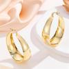 Simple and Elegant Smooth Surface C-shaped Earrings, Retro and Niche Geometric Stud Earrings