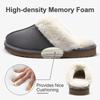 Fashion Litfun Men Fuzzy House Slippers Fashion Fur Collar Suede Slippers Women Men Fluffy Memory Foam Indoor Slides Plush Cotton Shoes