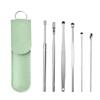 Ear Cleaning Tool Stainless Steel Ear Pick Kit &1Pc Storage Bag Earwax Remover Tool