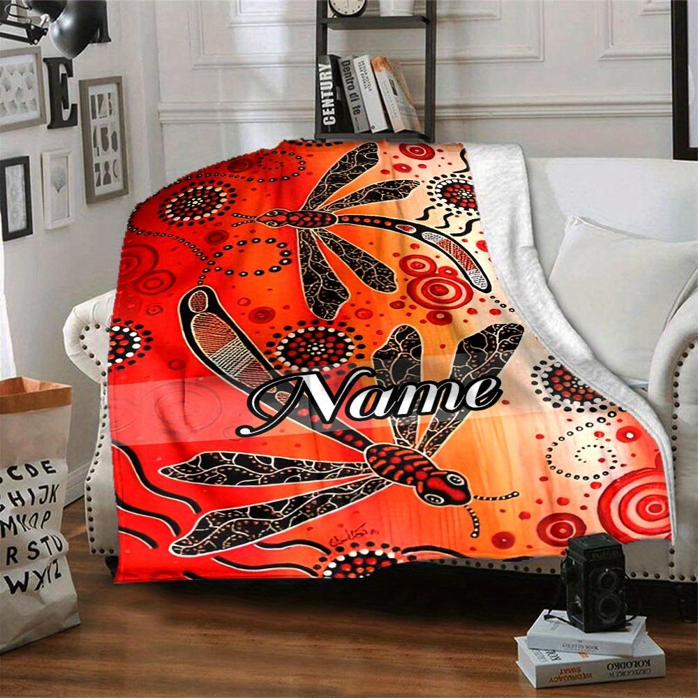 Dragonfly Home Customize Your Name Blankets Comfortable Soft Lightweight Allseason Multipurpose Blanket For Picnics Sofas Offices Beds Living Rooms