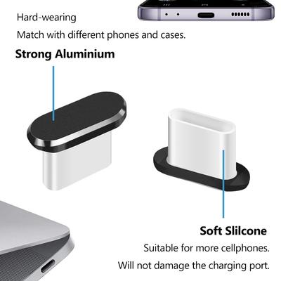 Prachová zátka USB C s krytem mřížky reproduktoru Typ C Prachová krytka pro iPhone 16 15 Samsung S22/S21/S20 Note 20/10 Zařízení USB-C