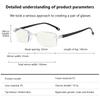 Unisex Rimless Blue Light Blocking Eyewear Ultra Light Square Frame Vintage Far Sight Eyewear Male's Frameless Reading Glasses
