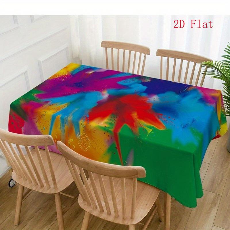2D Flat 1pc Tablecloth, Featuring an Indian Color Festival Theme, Suitable for Indoor And Outdoor Gatherings, And Can Also Be Used As a Decorative Tab
