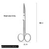 420 Stainless Steel Multi-Purpose Scissors: Large Curved, Straight, Round Tip for Surgical, Beauty, Nose Hair, Eyelid, and Teaching Use.