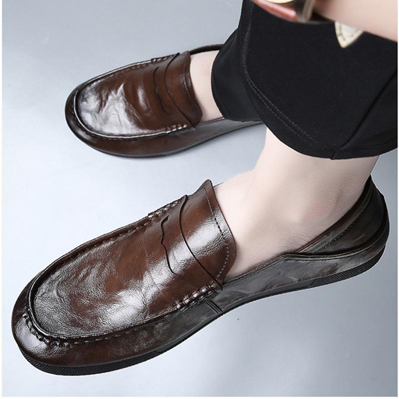 Fashion Business Mens Brogues Shoes Soft Flat Casual Male Footwear Black Brown