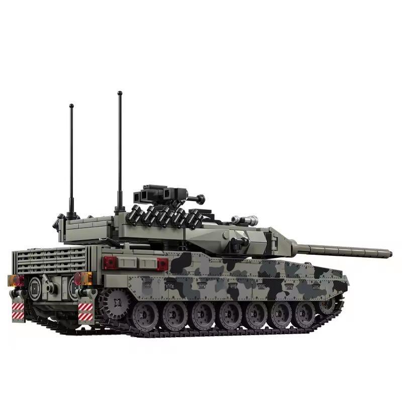World War Army Military Soldiers SWAT Leopard 2A7 Main Battle Tank Assemble Building Blocks City Construction Bricks Toys Gift
