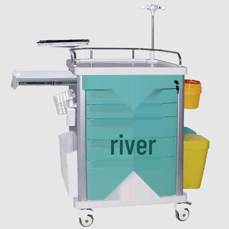 Multifunctional Medical Emergency Crash Cart with Thickened Stainless Steel for Medications