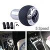 5 Speed Leather Round Ball Shape Universal Car Gear Shift Knob Shifter Lever