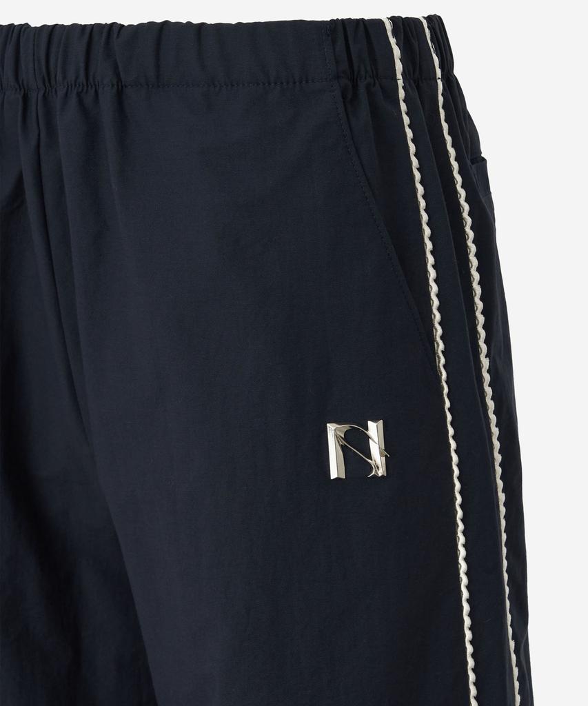 NEWALRIN Newalrin Emblem Nylon Wide Pants Black