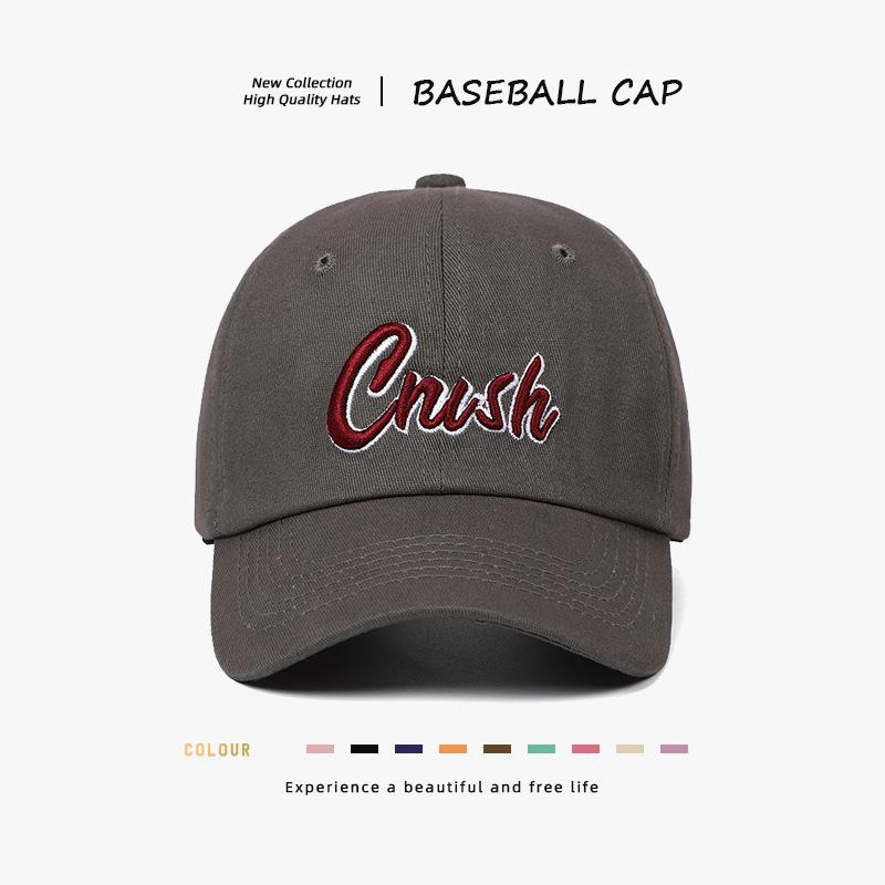 Retro three-dimensional embroidery baseball hat men's and women's curved brim soft top casual versatile sunscreen sunshade cap tide