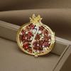 Fashion Fashion Pomegranate Zircon Brooch Elegant Premium Rhinestone Pin Ladies Dress Accessories Corsage Gift