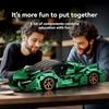 Non-Toxic Creative Technical Building Blocks Diy Green Sports Car Super Racing Building Blocks Brick Moc Model Kids Gift Birthday Gift