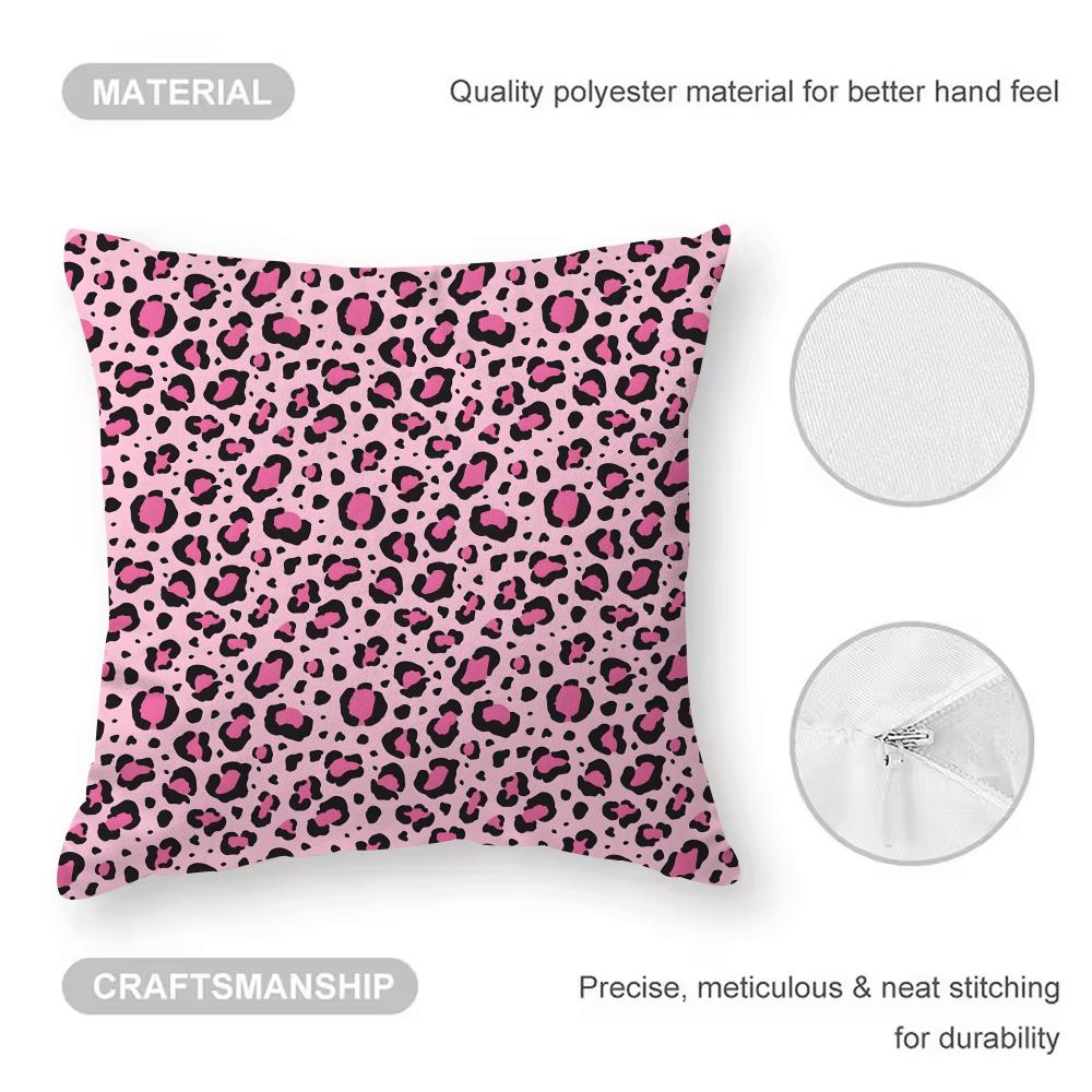 Leopard Print Cushion Cover Comfortable Reversible Pillow Cover Ideal For Car Sofa Bedroom & Beyond