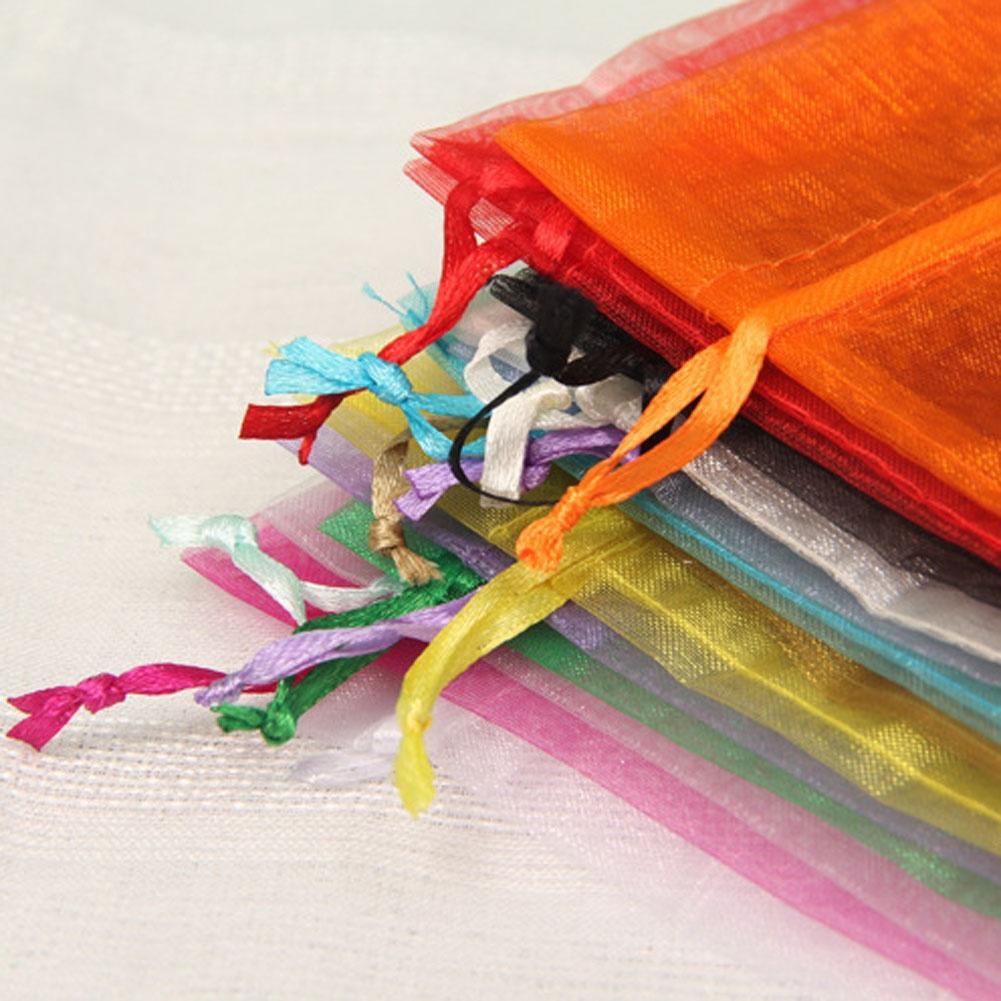 Cheap 25/50/100PCS Sheer Organza Wedding Party Favor Gift Candy Bags