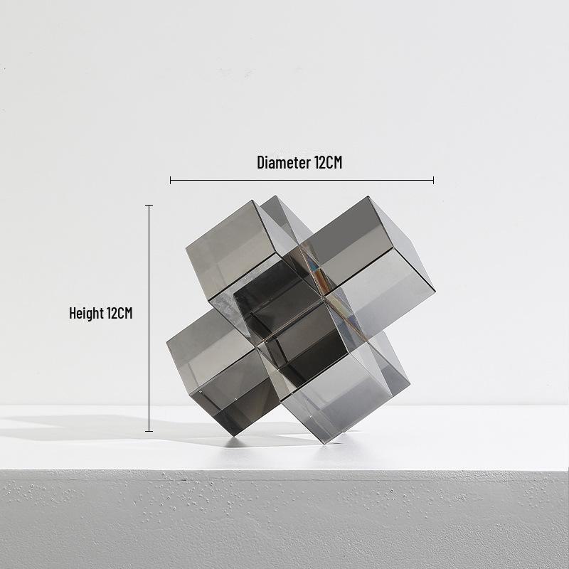 Modern Minimalist 3D Geometric Glass Cross for Living Room or Office Decor