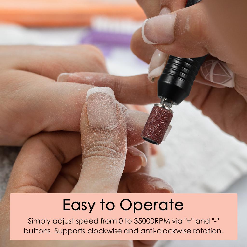 Sada elektrického laku na nehty 35000 ot./min. Nabíjecí pero na manikúru a pedikúru