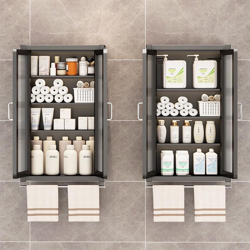 No-Drill Bathroom Wall Storage Shelf