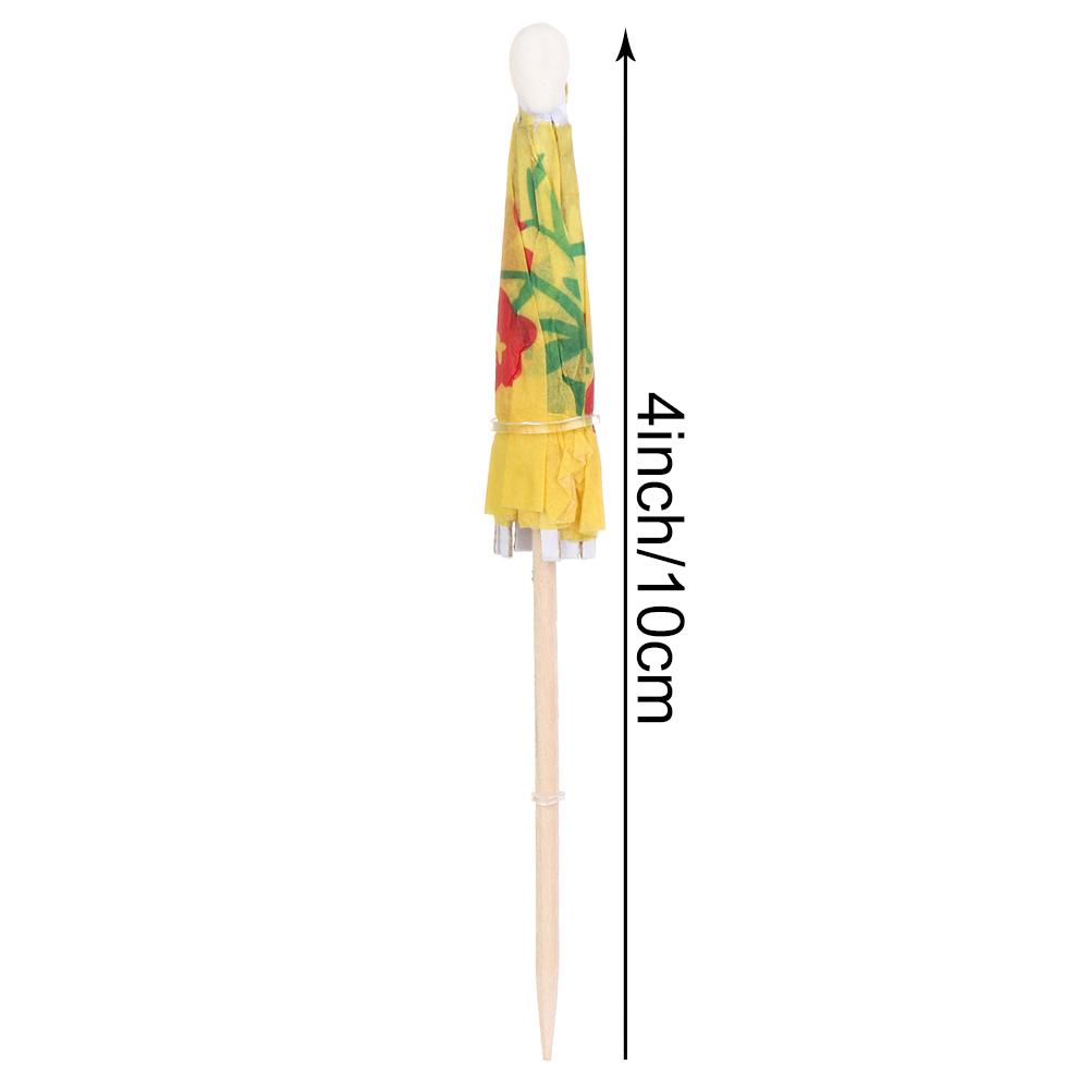 20pcs Wooden Bar Cocktail Decor Mixed Color Cocktail Mini Umbrella Parasol Snack Toothpicks